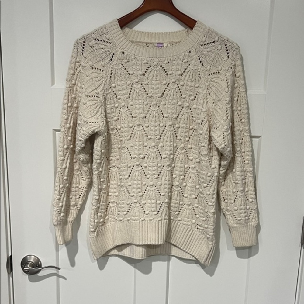 Alya Cream Cable Knit Sweater Sz S